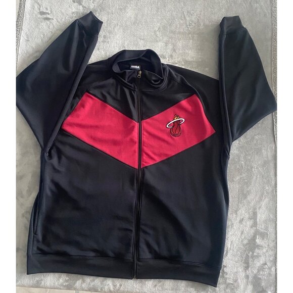 Miami Heat NBA Track Jacket Black/Red Full Zip Size XL‎ - Picture 1 of 10